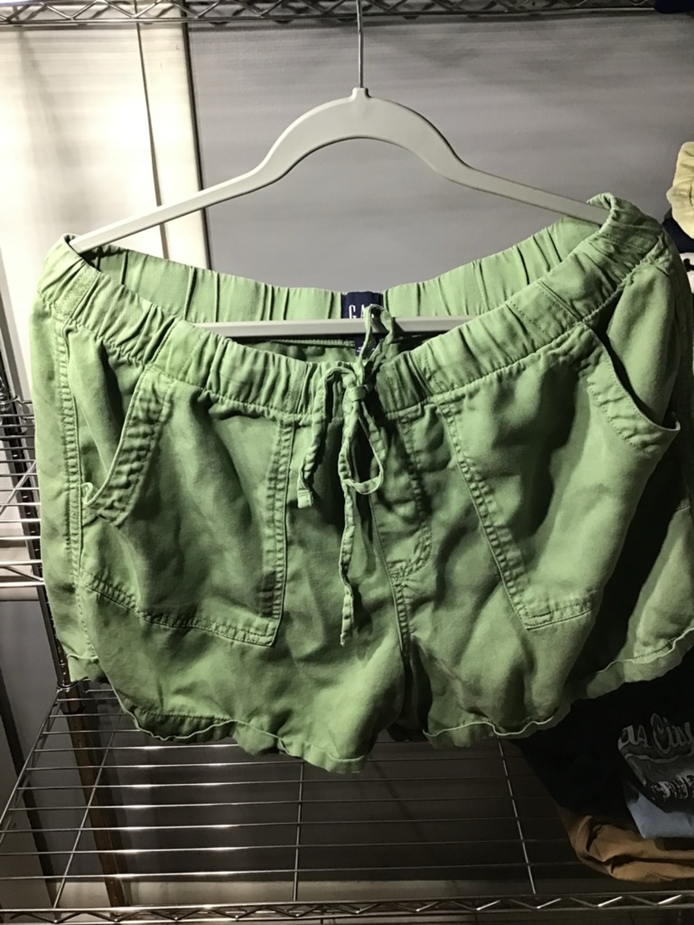 GAP Women's Sage Green Drawstring High-Rise Athletic Shorts